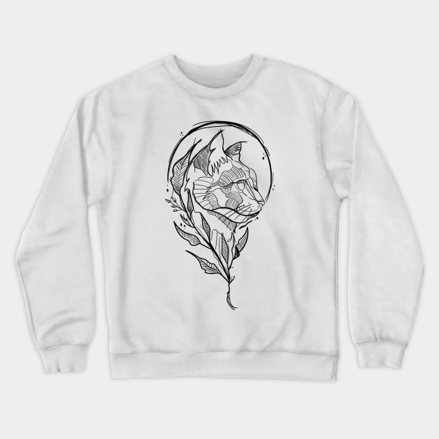 cat drawing Crewneck Sweatshirt by PaperHead